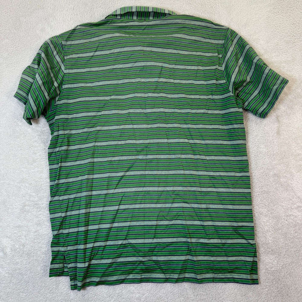 Peter Millar Mens Medium Green Striped Golf Polo‎ Shirt Lighthouse 1894 Casual - Picture 7 of 7